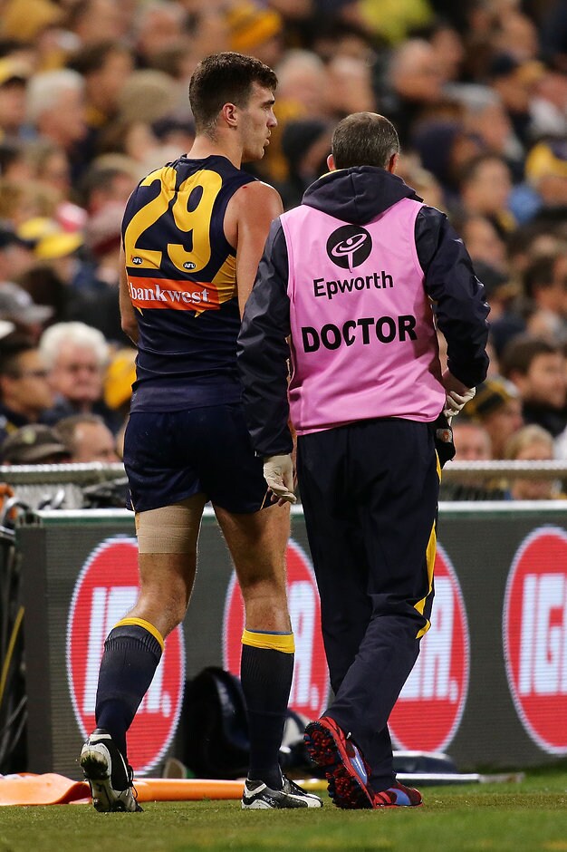 AFL 2016 Rd 22 - West Coast v Hawthorn Eagles ruckman Scott Lycett will have knee surgery next week - ${keywords}